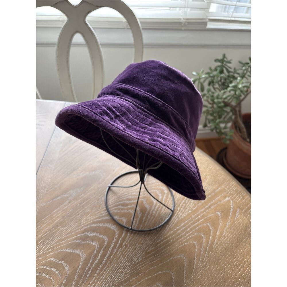 VTG Banana Republic 100% Cotton Purple Velvet Bucket Hat Whimsigoth | S